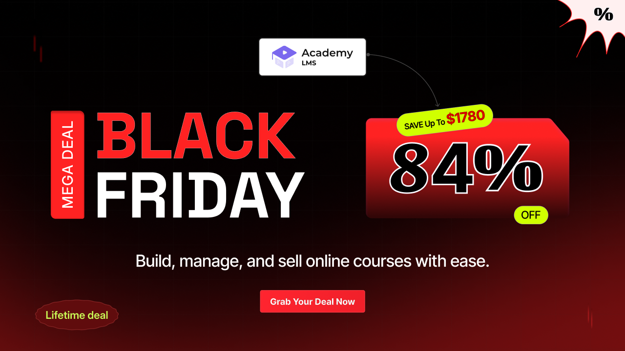 Academy LMS Black Friday Deals Banner. 1
