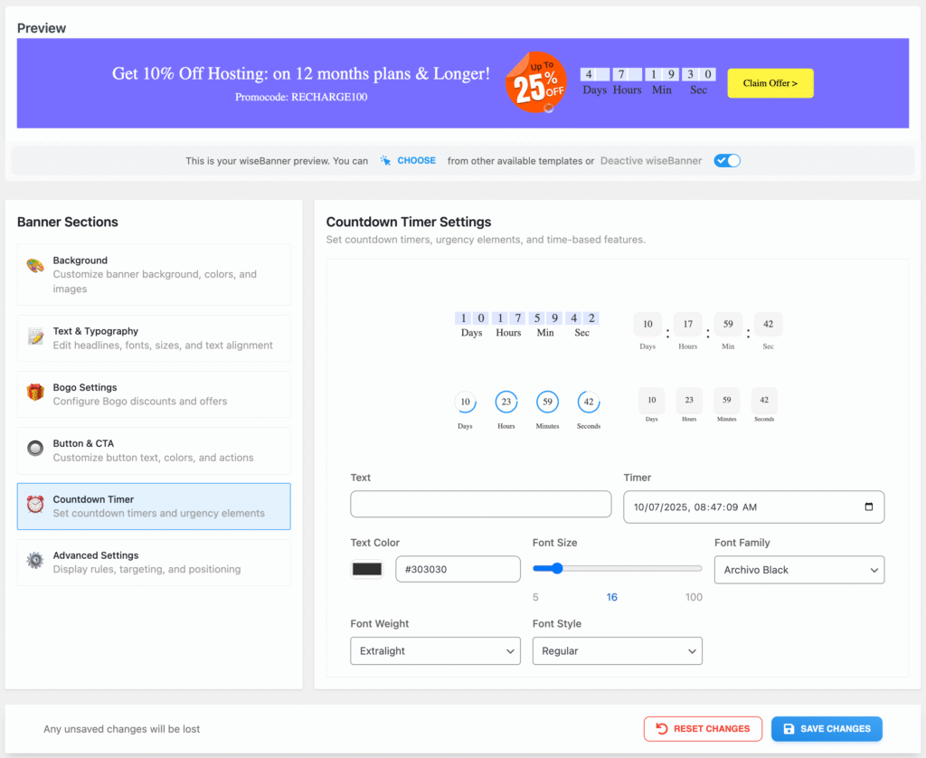 Setup wiseBanner 3 wiseBanner %E2%80%B9 cowntdown timer