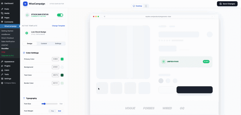 stockbar template